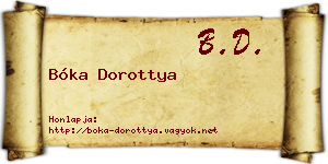 Bóka Dorottya névjegykártya